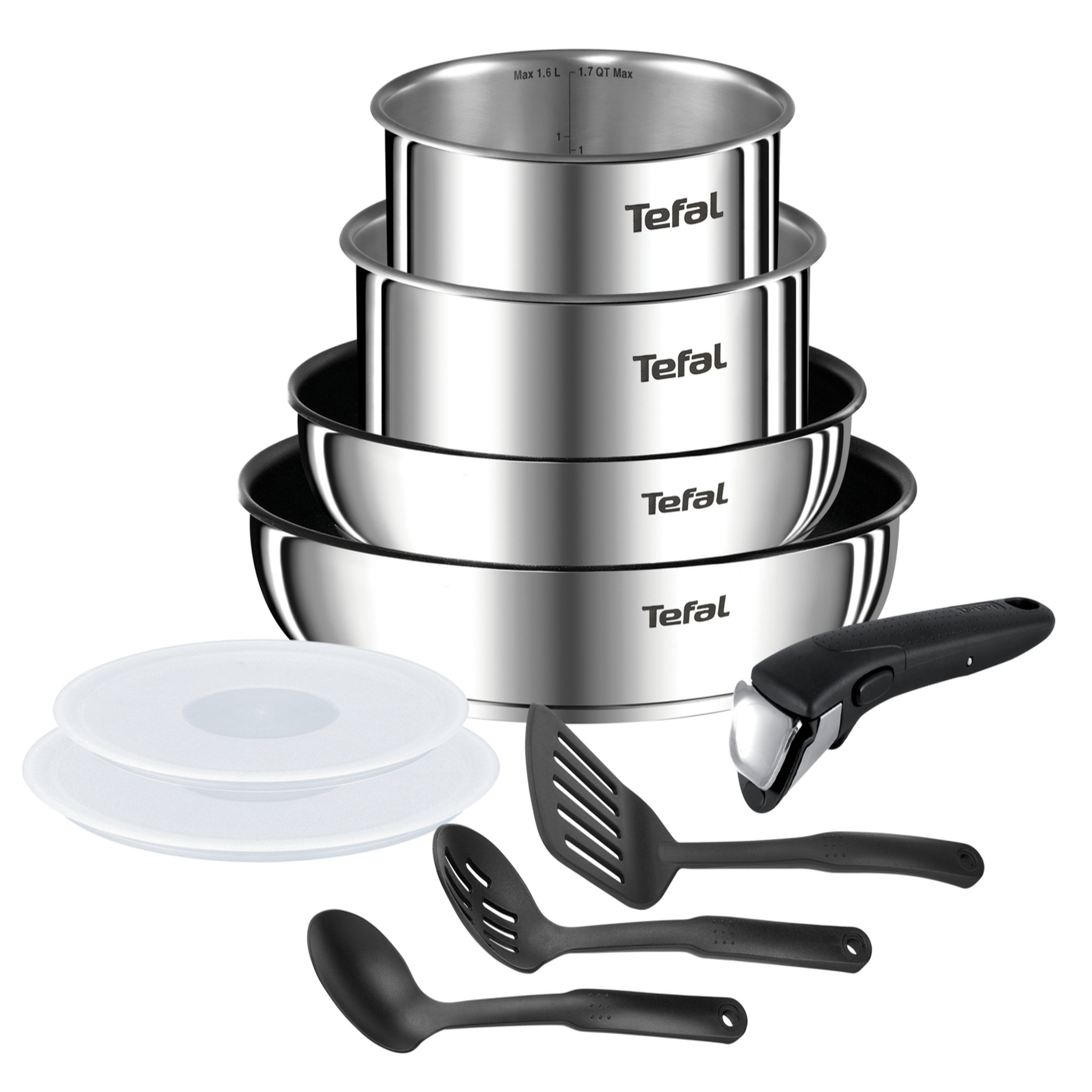 TEFAL Batterie de cuisine 10 pièces inox EMOTION Induction 