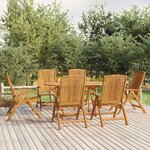 VIDAXL Chaises de jardin inclinables lot de 6 bois massif de teck
