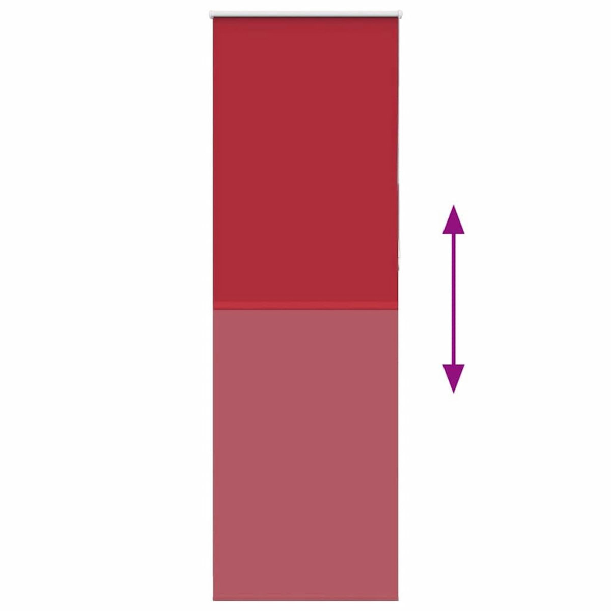 VIDAXL Store enrouleur occultant rouge largeur du tissu 75,7 cm