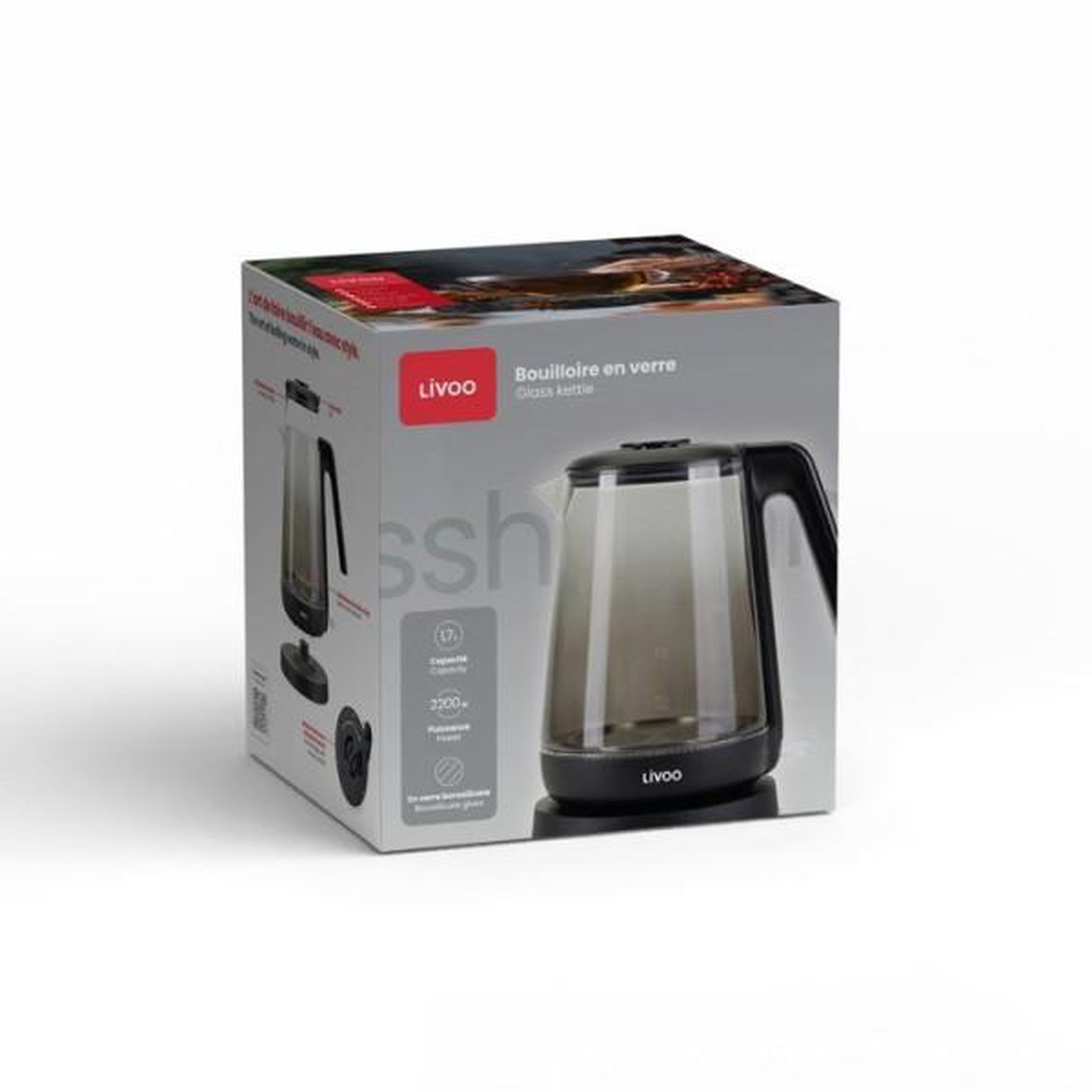 Voir la diapositive 5 : LIVOO Bouilloire sans fil 1.7l 2200w transparent - dod216n