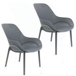 The Home Deco Factory 2 Fauteuils pour table de jardin design Malibu. Coloris disponibles : Bleu