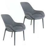The Home Deco Factory 2 Fauteuils pour table de jardin design Malibu. Coloris disponibles : Bleu