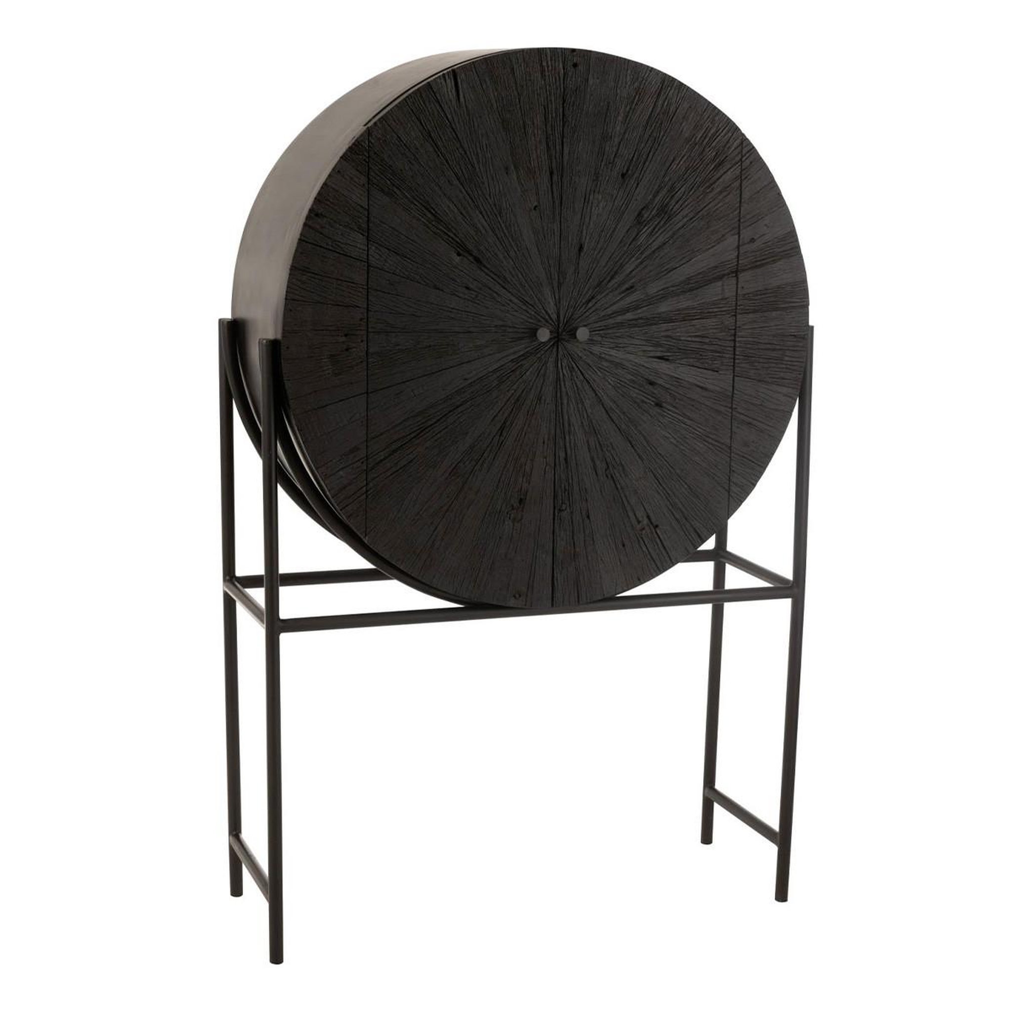 J-LINE Armoire Bar en Bois  Shanil  160cm Noir
