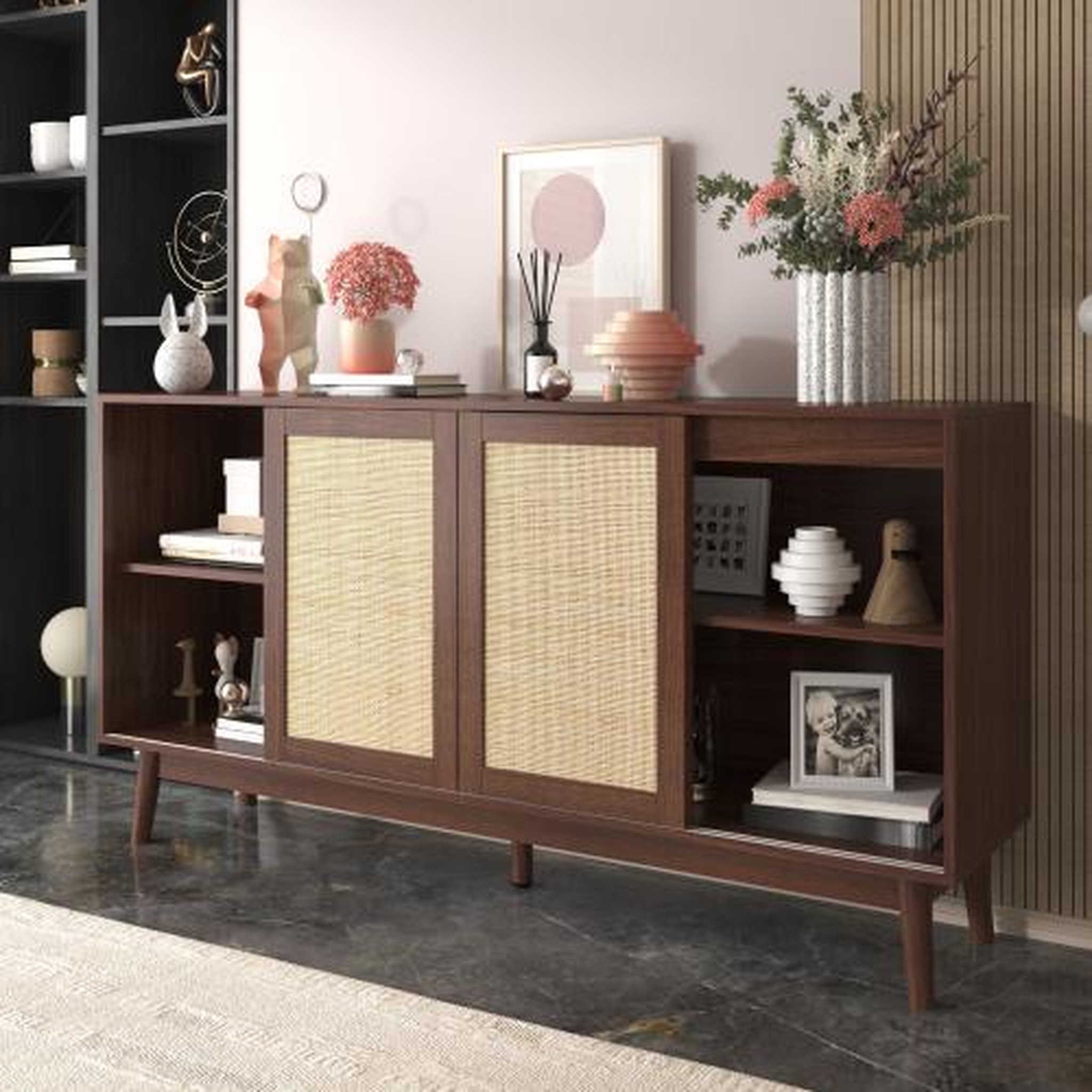 Voir la diapositive 4 : MERAX Buffet 3 porte(s) 2 tiroir(s) - 155 cm bois foncé mdf