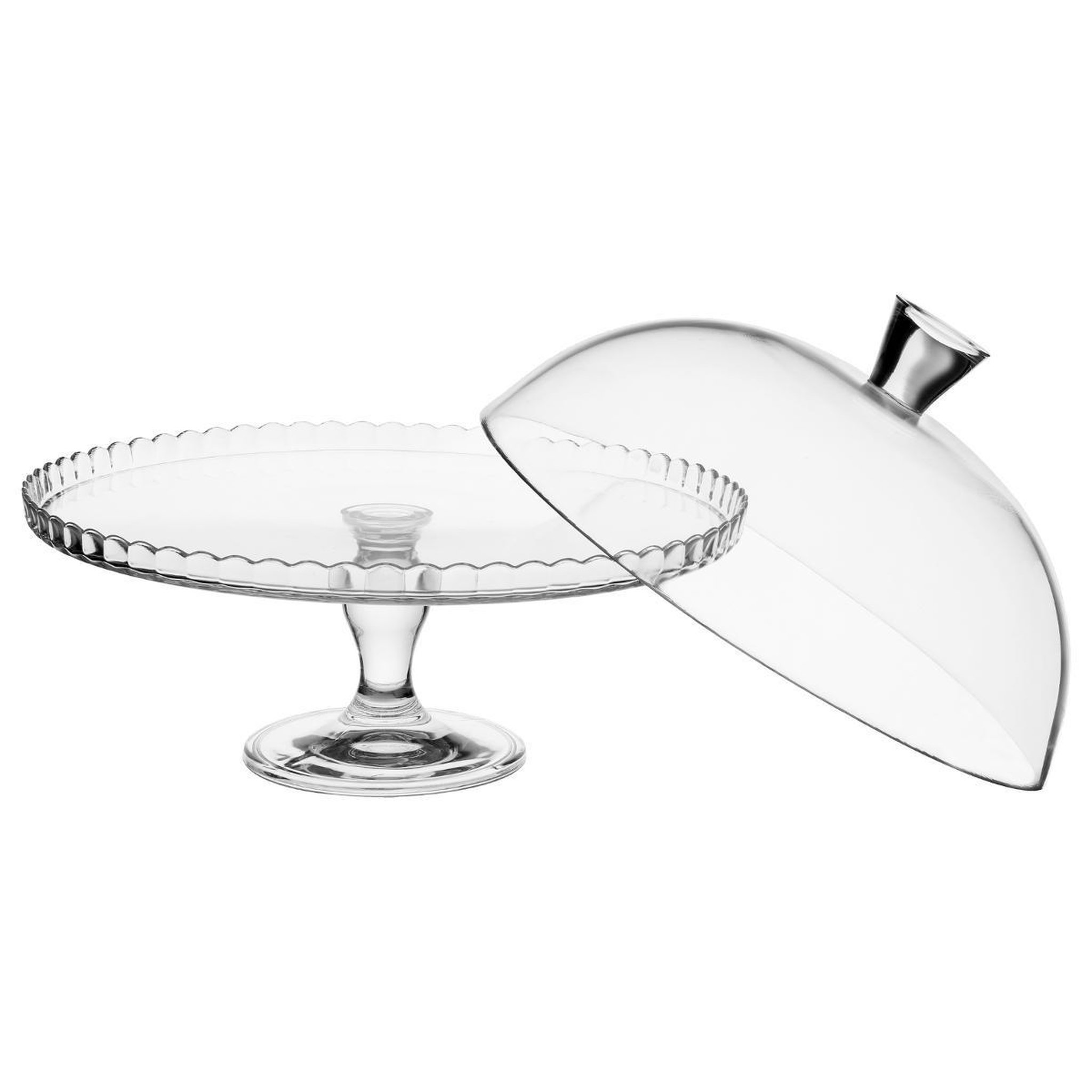 Voir la diapositive 3 : SECRET DE GOURMET Présentoir à gâteau avec cloche  lara  32cm transparent