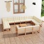 Voir la diapositive 1 : VIDAXL Salon de jardin 14 pcs avec coussins Marron miel Bois de pin