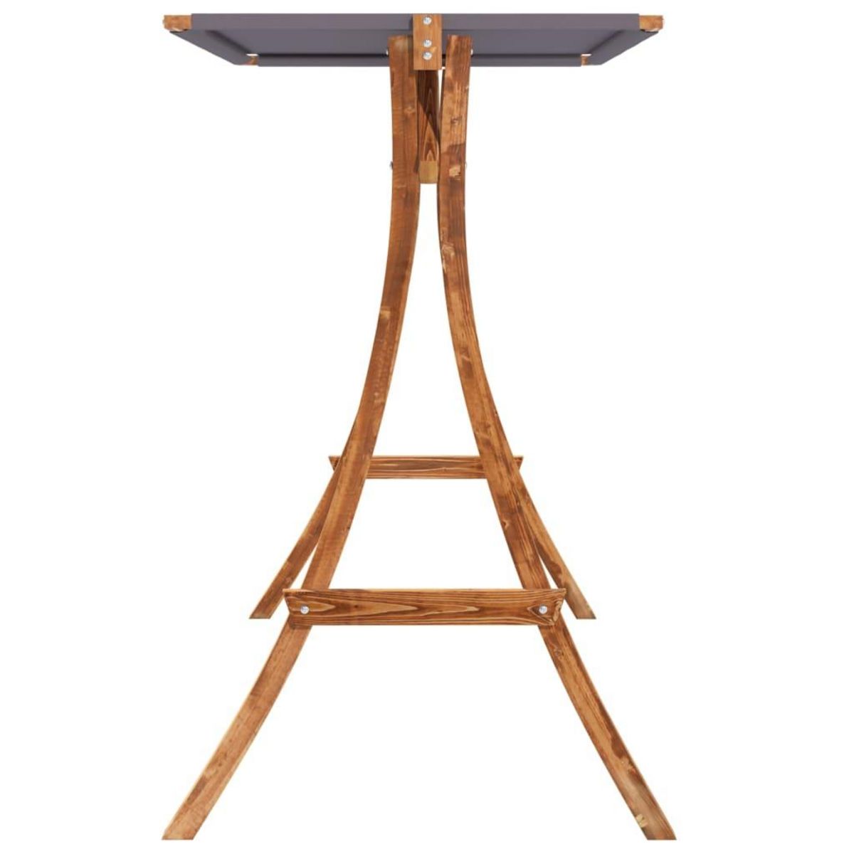 VIDAXL Cadre de balançoire toit anthracite Bois courbe a finition teck