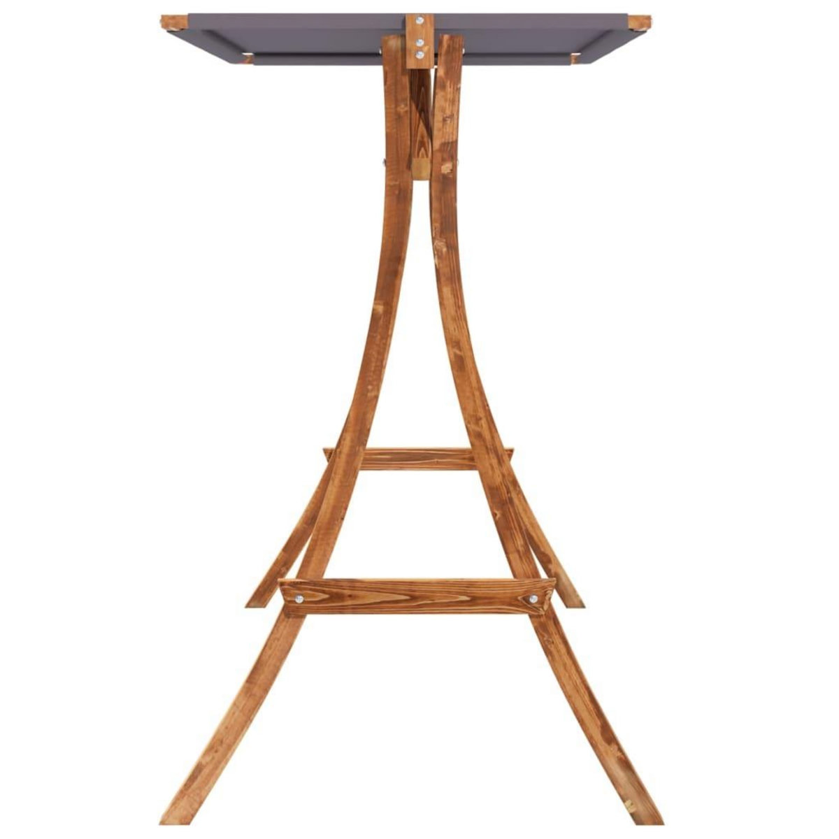 VIDAXL Cadre de balançoire toit anthracite Bois courbe a finition teck