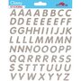  66 Autocollants - Alphabet - Paillettes argentées