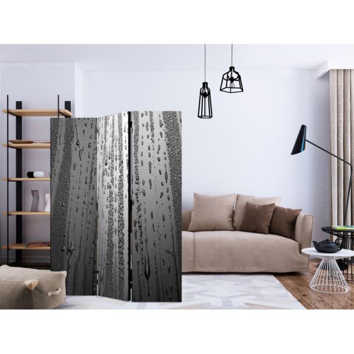 Paris Prix Paravent 3 Volets  Summer Drizzle  135x172cm