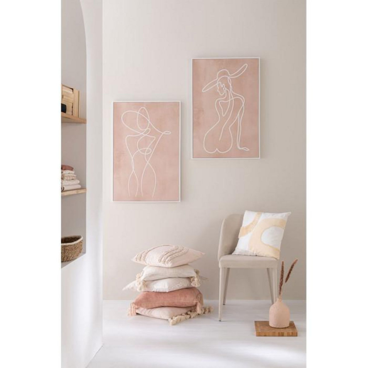 Paris Prix Coussin Déco Cercle  Julia  43x43 Beige