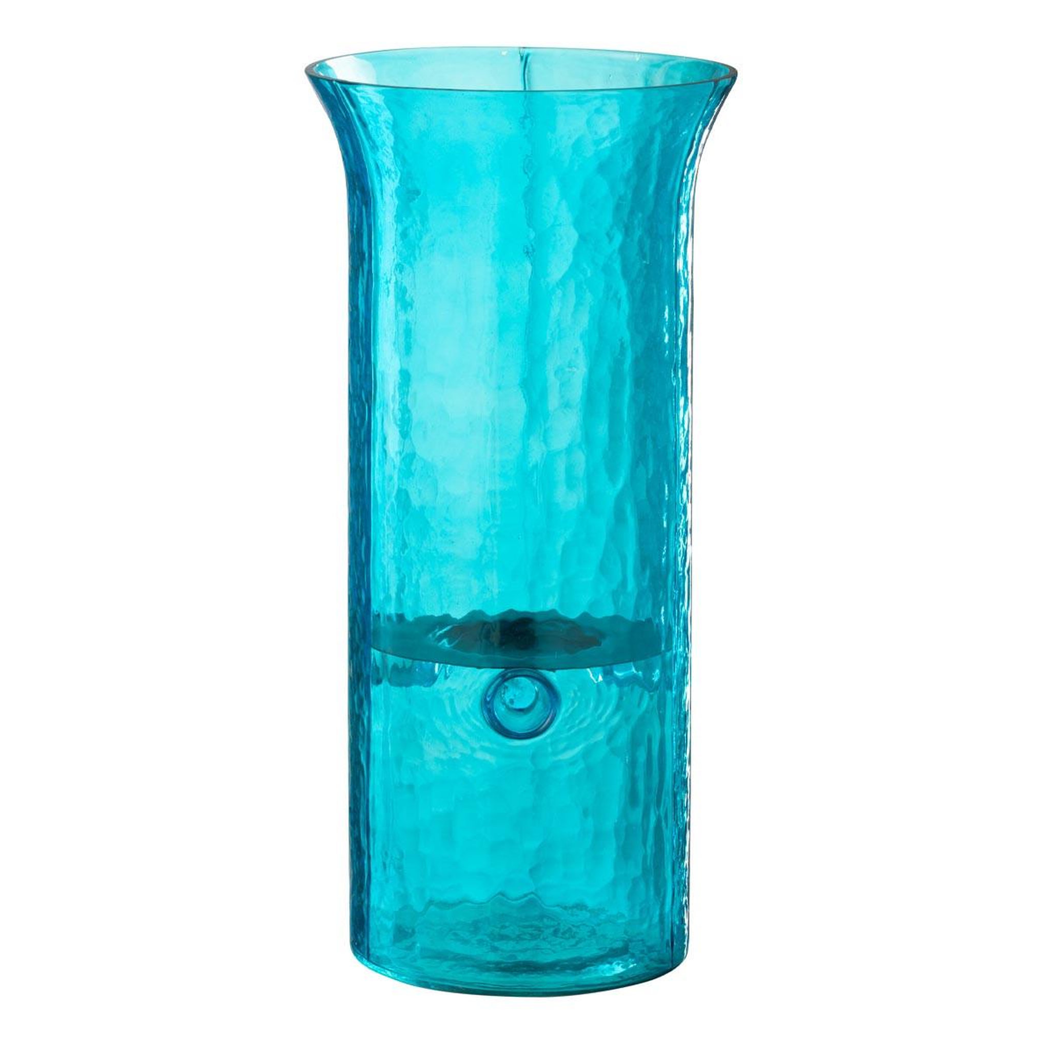 J-LINE Photophore Étroit en Verre  Tarifa  41cm Bleu Azur