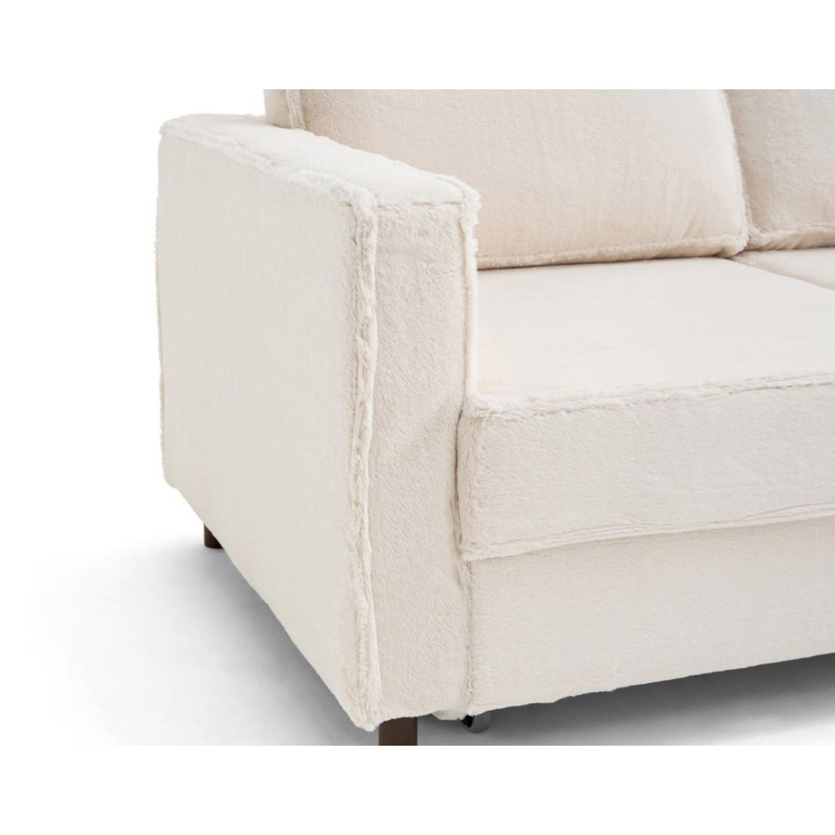 LISA DESIGN Jake - canapé d'angle droit 5 places convertible en fausse fourrure