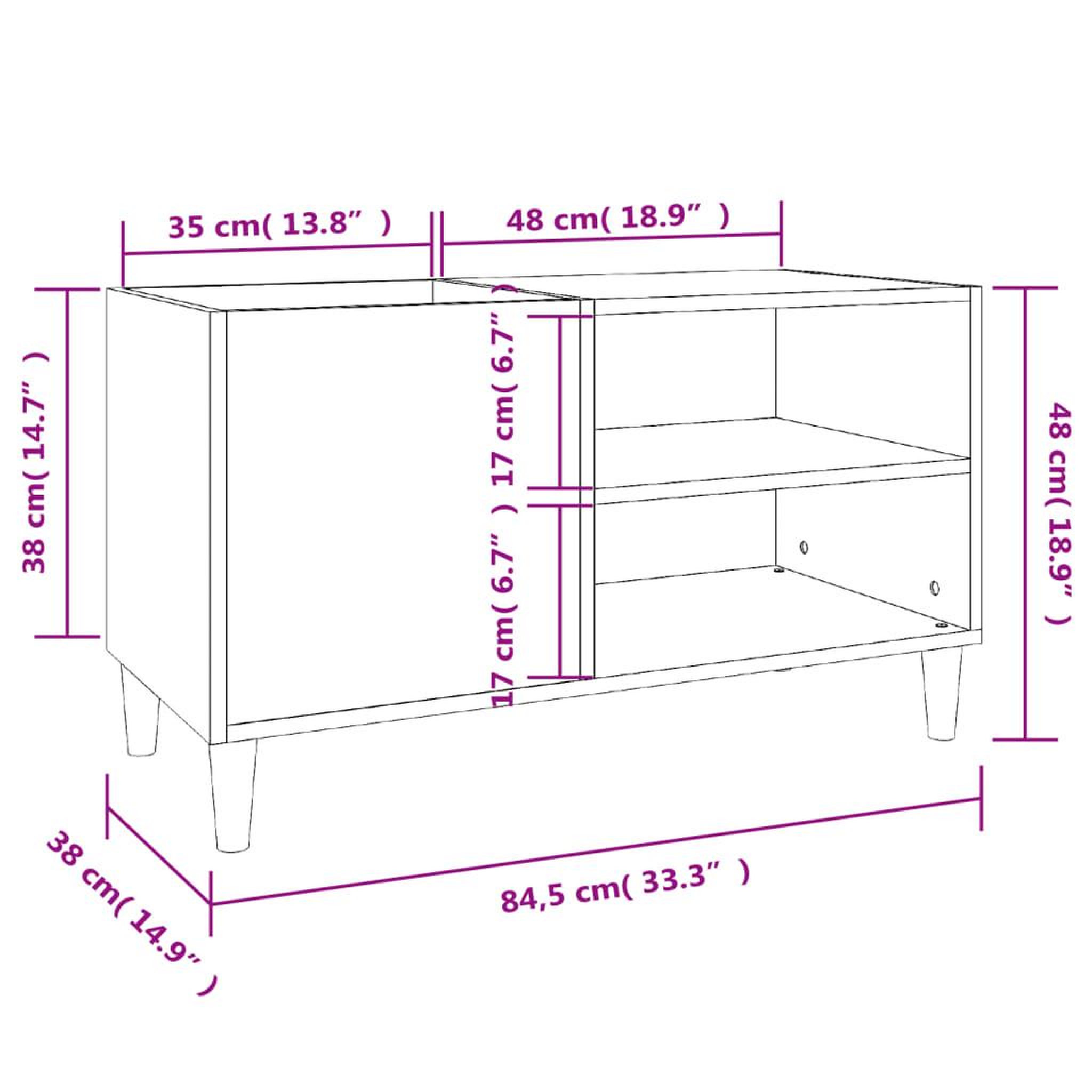 Voir la diapositive 6 : VIDAXL Armoire a disques blanc 84,5x38x48 cm bois d'ingenierie