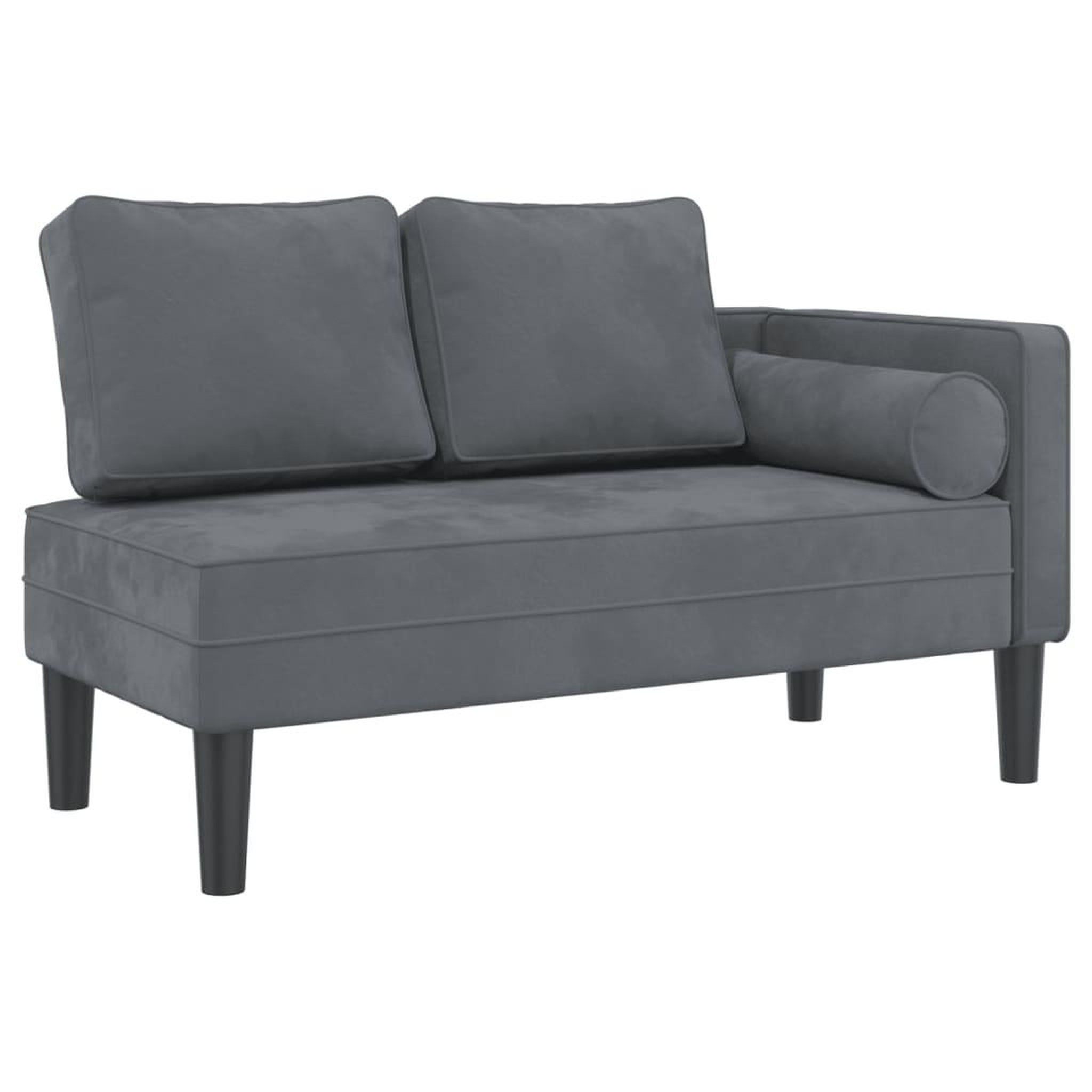 Voir la diapositive 2 : VIDAXL Chaise longue avec coussins gris fonce velours
