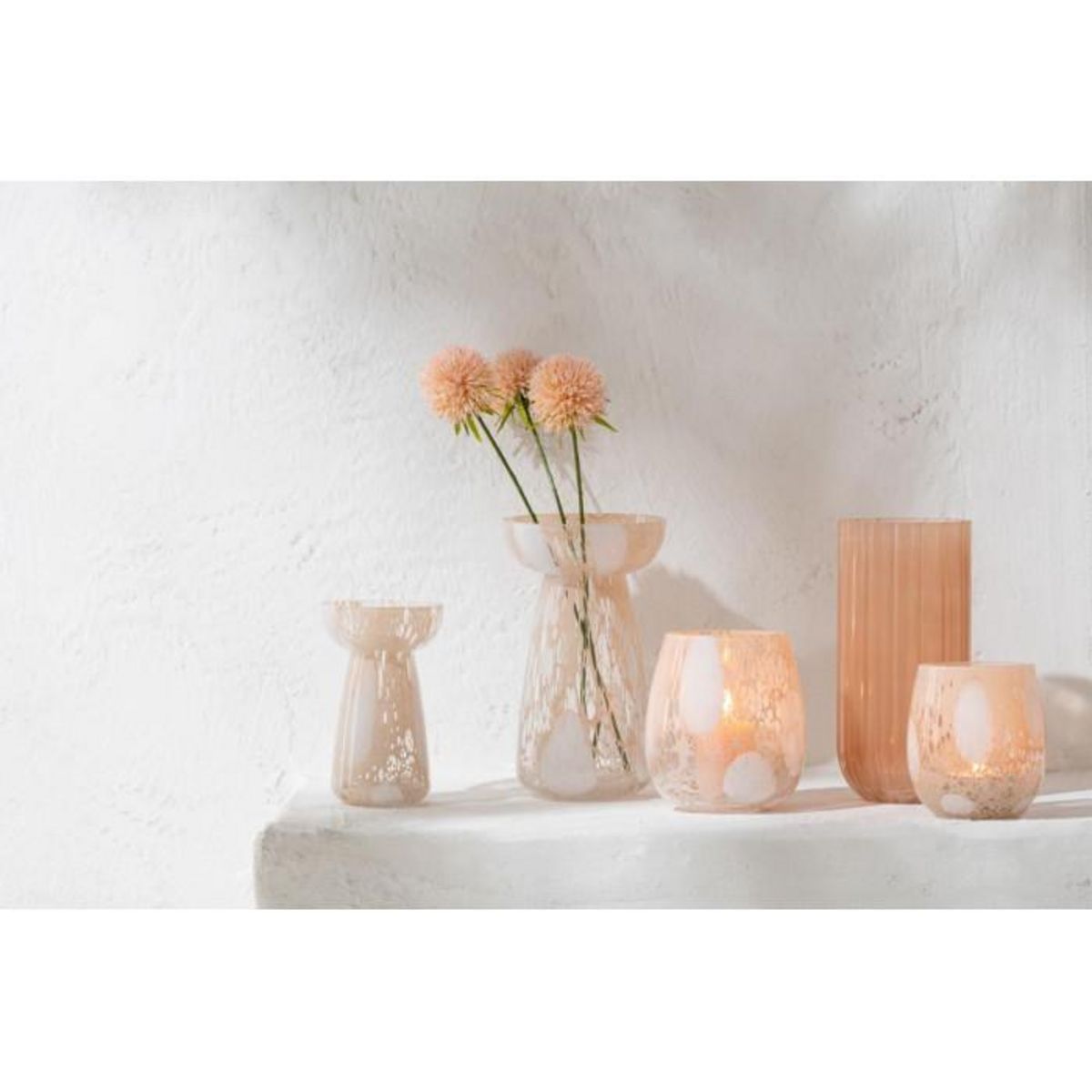 Paris Prix Vase Haut en Verre  Santorin  17cm Beige