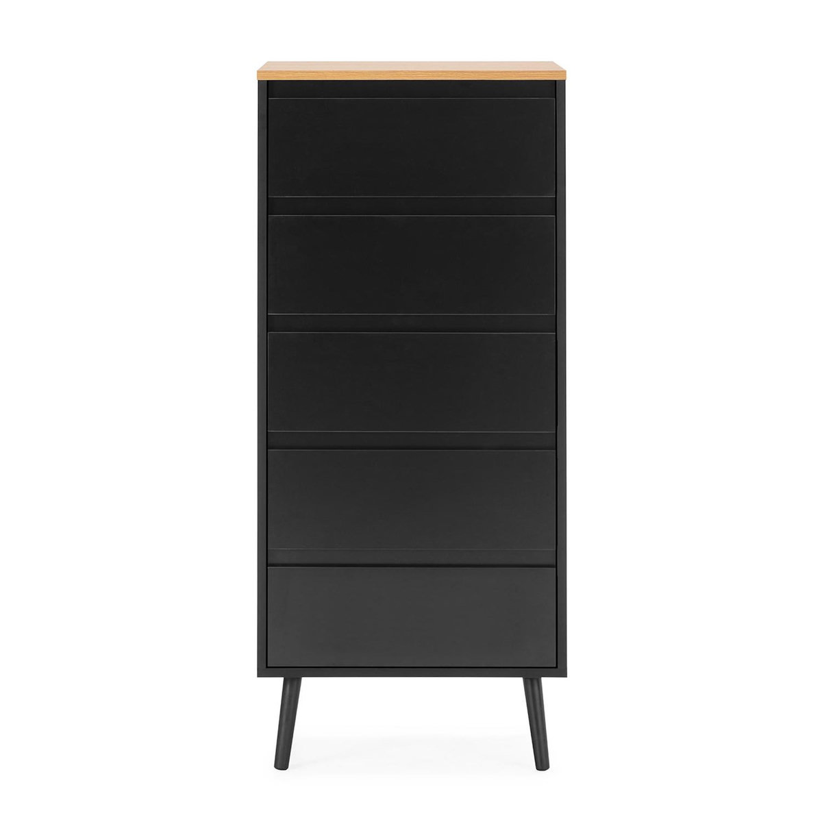 VS VENTA-STOCK Commode haute Desi 5 tiroirs couleur Noir