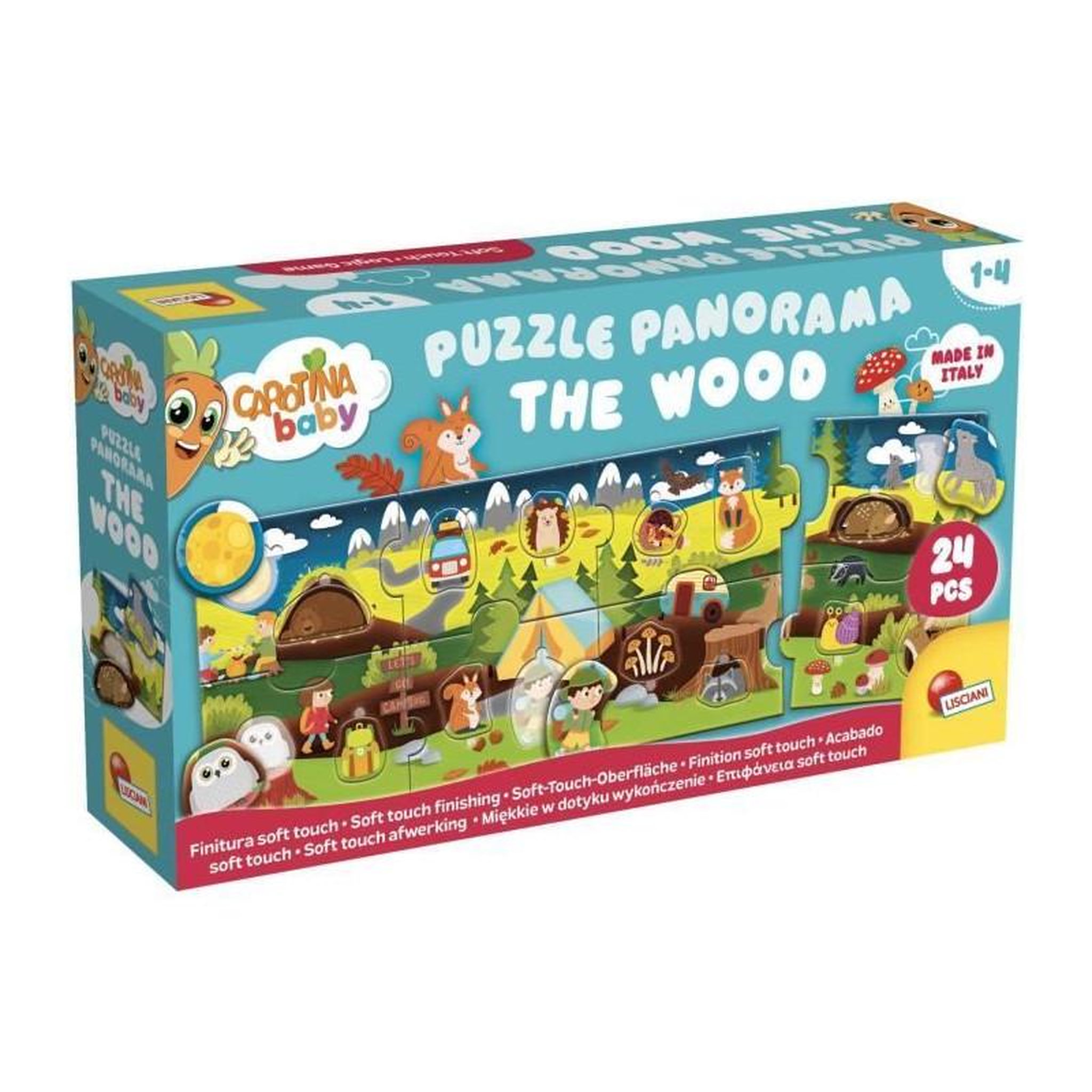 LISCIANI GIOCHI Puzzle panoramique Les Bois – Puzzle éducatif enfant – Carotina Baby – Motricité fine et logique