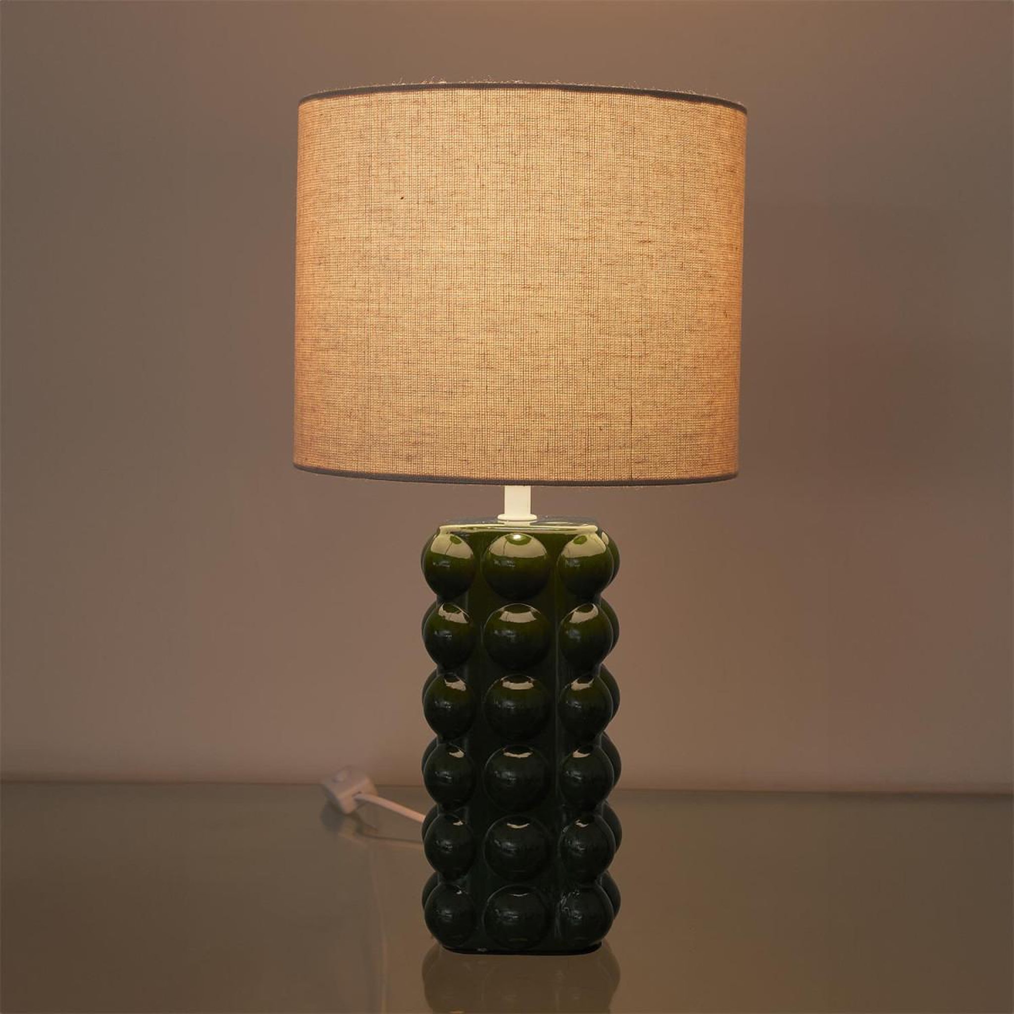 Voir la diapositive 2 : The Home Deco Factory Lampe à poser en céramique  luna  40cm vert
