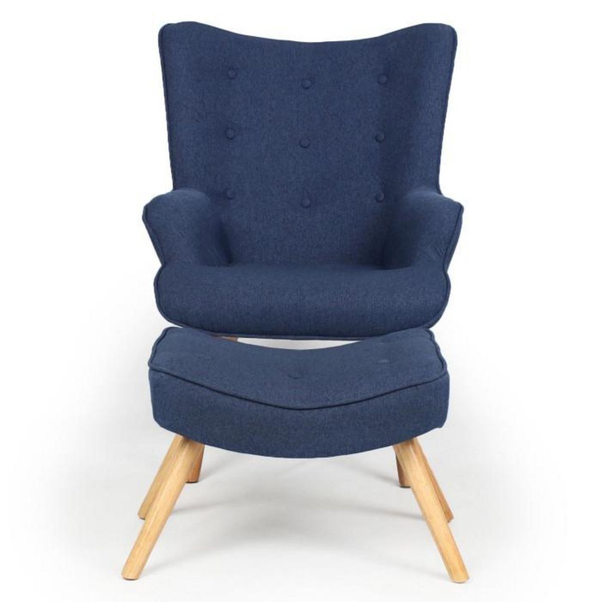 Paris Prix Fauteuil & Pouf Scandinave  Orle  98cm Bleu