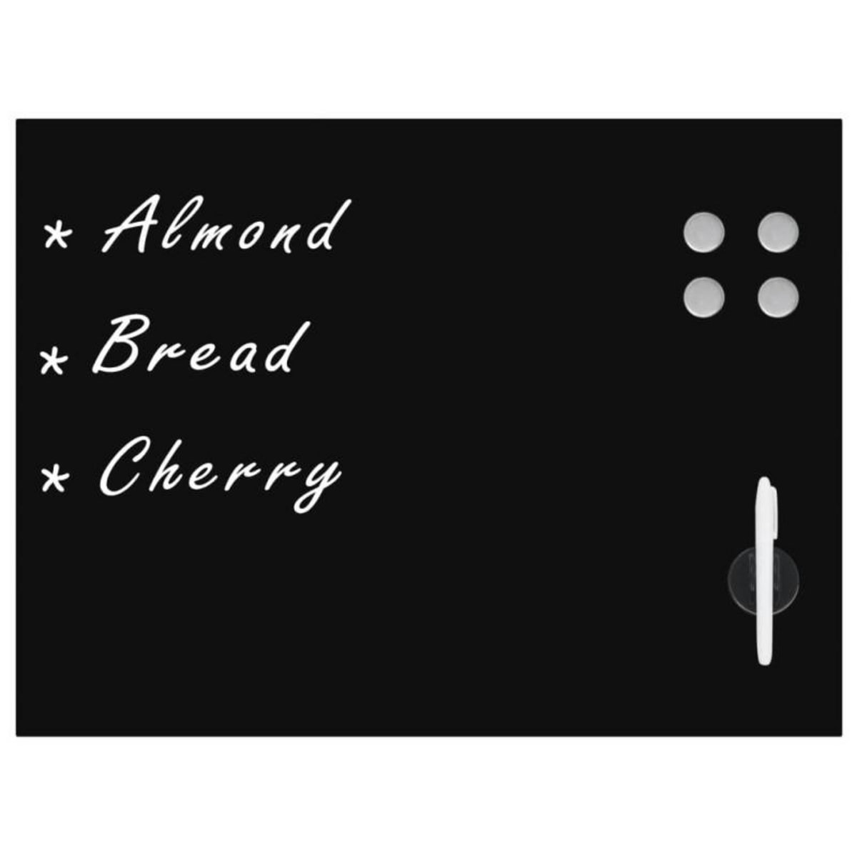 VIDAXL Tableau noir magnétique mural en verre 80 x 60 cm