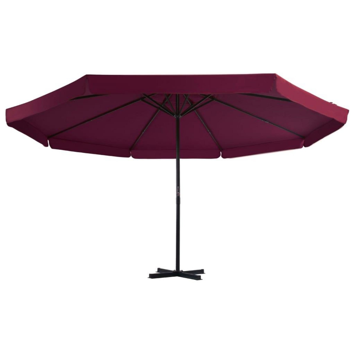 VIDAXL Parasol d'exterieur avec mat en aluminium 500 cm rouge bordeaux