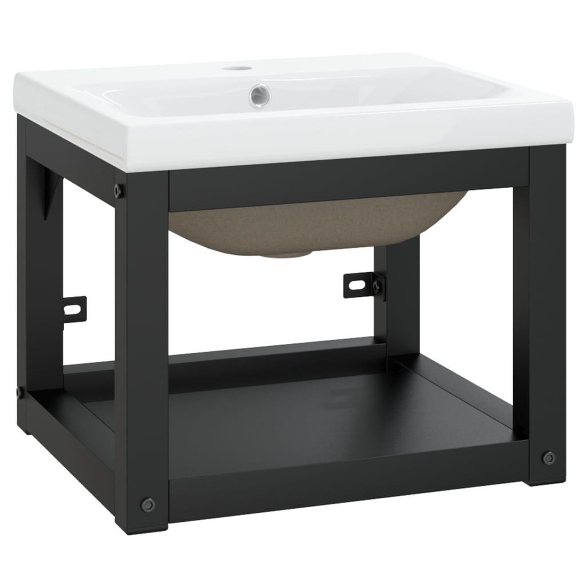Voir la diapositive 2 : VIDAXL Cadre de lavabo de salle de bain vasque a encastrer Noir Fer