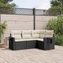 Voir la diapositive 1 : VIDAXL Salon de jardin 4 pcs avec coussins noir resine tressee