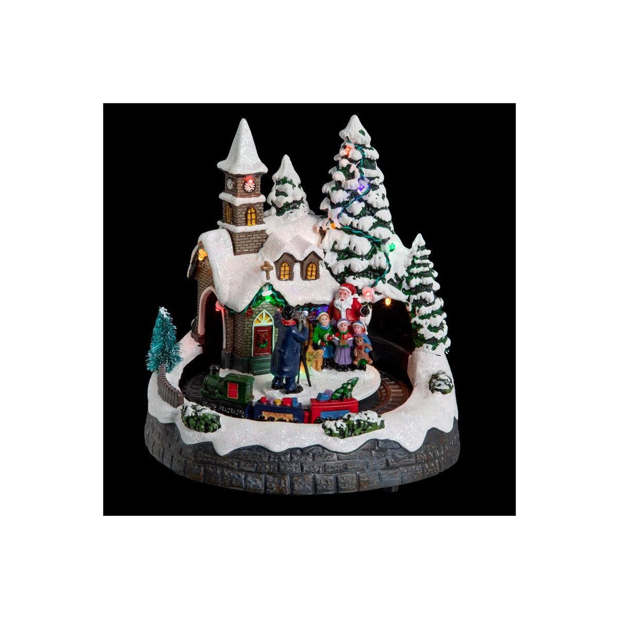 Voir la diapositive 6 : FEERIC LIGHT & CHRISTMAS Village de noël église  square  20cm multicolore