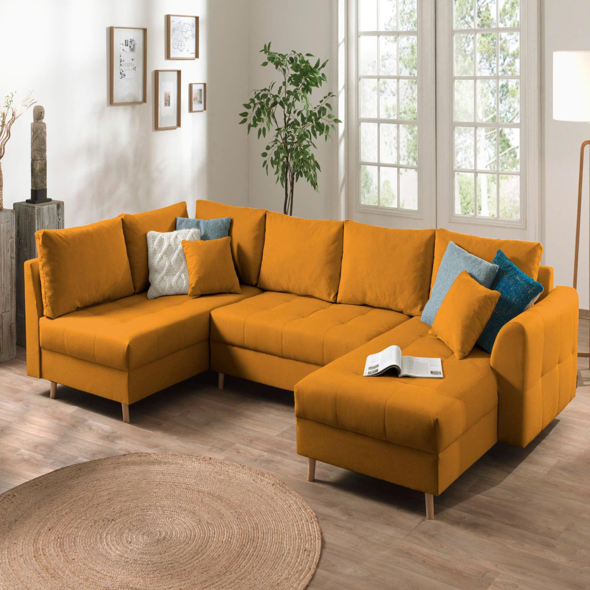 Voir la diapositive 1 : LISA DESIGN Rune - canapé panoramique - 7 places - style scandinave - gauche