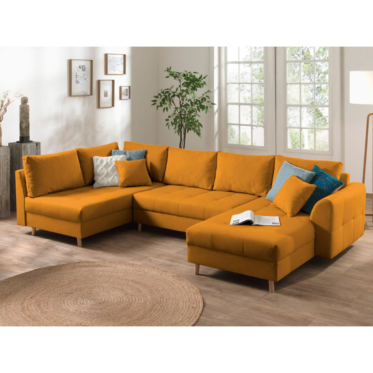 LISA DESIGN Rune - canapé panoramique - 7 places - style scandinave - gauche
