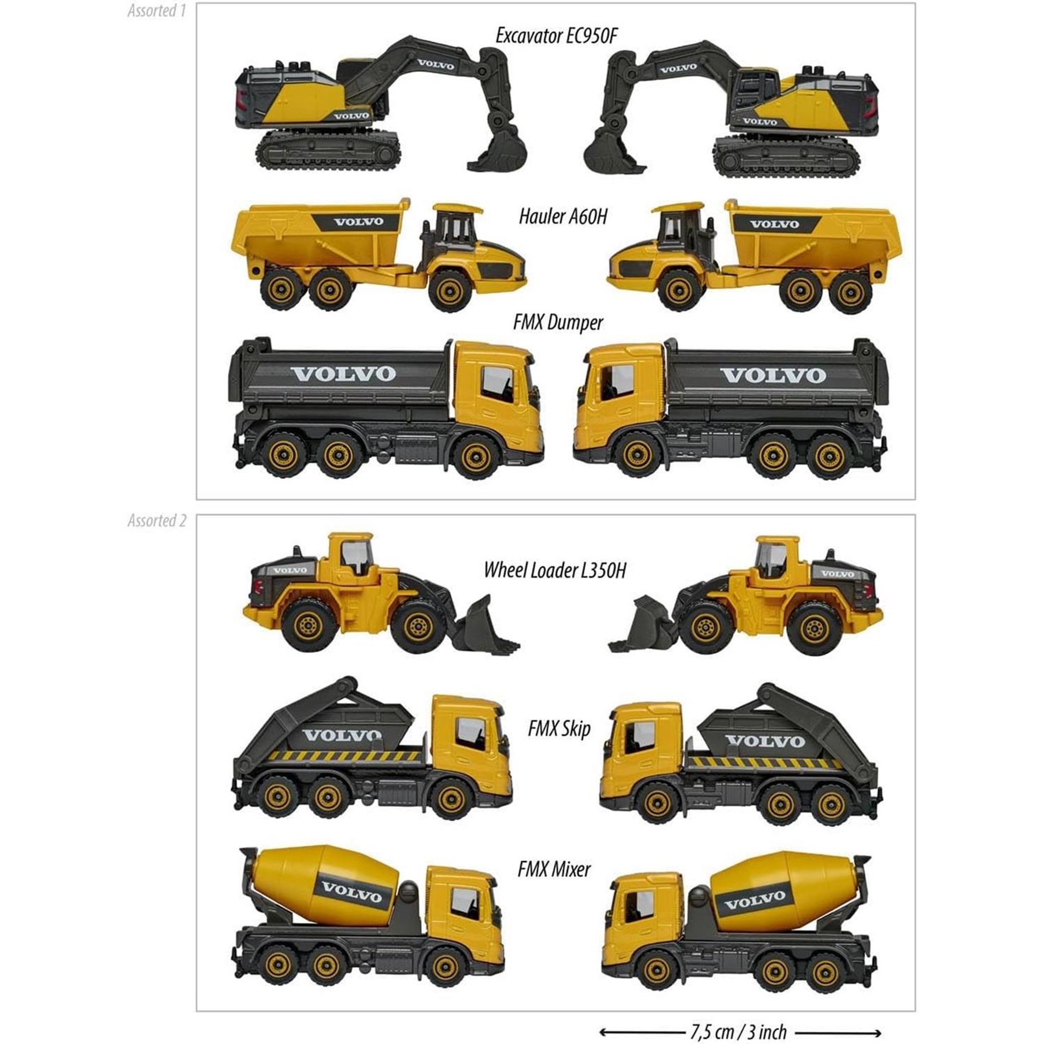 Voir la diapositive 3 : Majorette Véhicules de chantier - 1 pack de 3 pièces