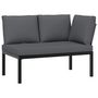 Voir la diapositive 3 : VIDAXL Salon de jardin 3 pcs avec coussins noir aluminium