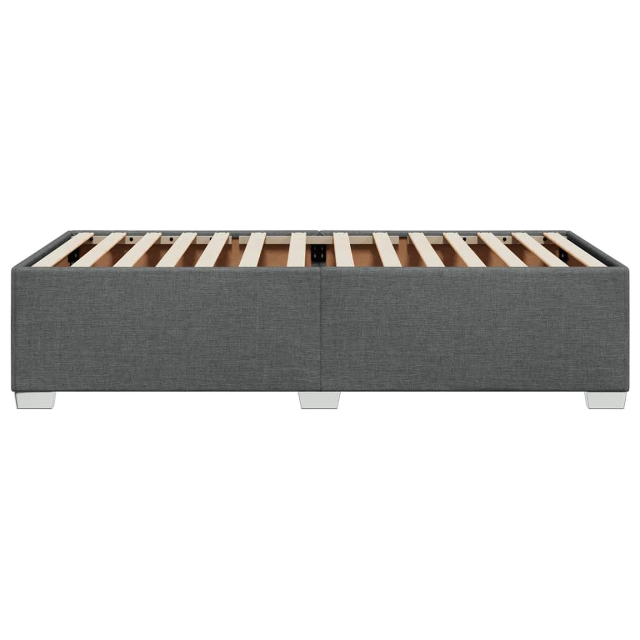 Voir la diapositive 5 : VIDAXL Cadre de lit sans matelas gris fonce 100x200 cm tissu