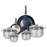 ELO Ensemble de 2 Poêles de cuisson 20 et 32 cm et 4 faitouts 14, 16, 20 et 24 cm Elo Prima Brillant