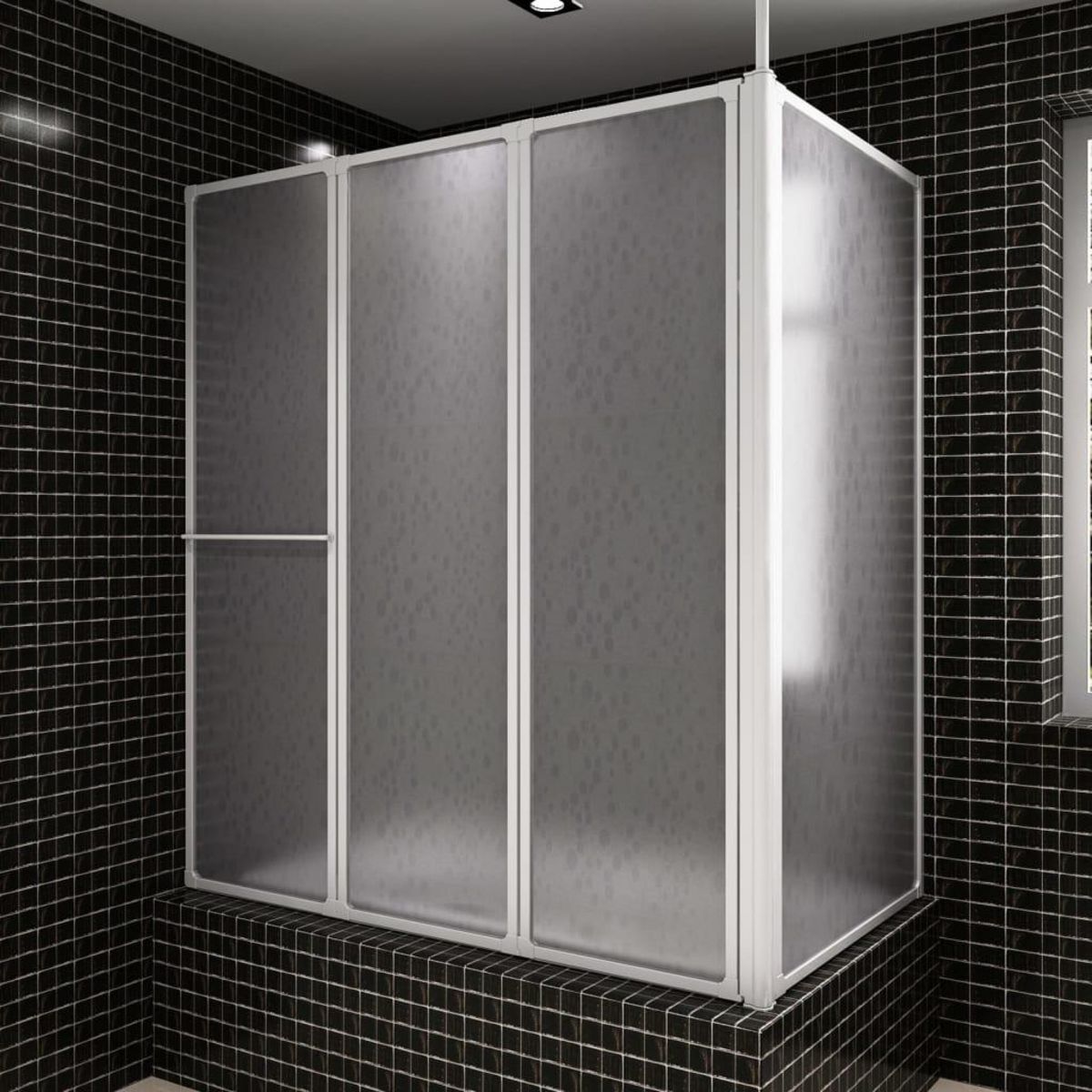 VIDAXL Pare baignoire en L 70x120x137 cm 4 panneaux pliables