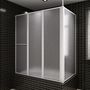 Voir la diapositive 1 : VIDAXL Pare baignoire en L 70x120x137 cm 4 panneaux pliables