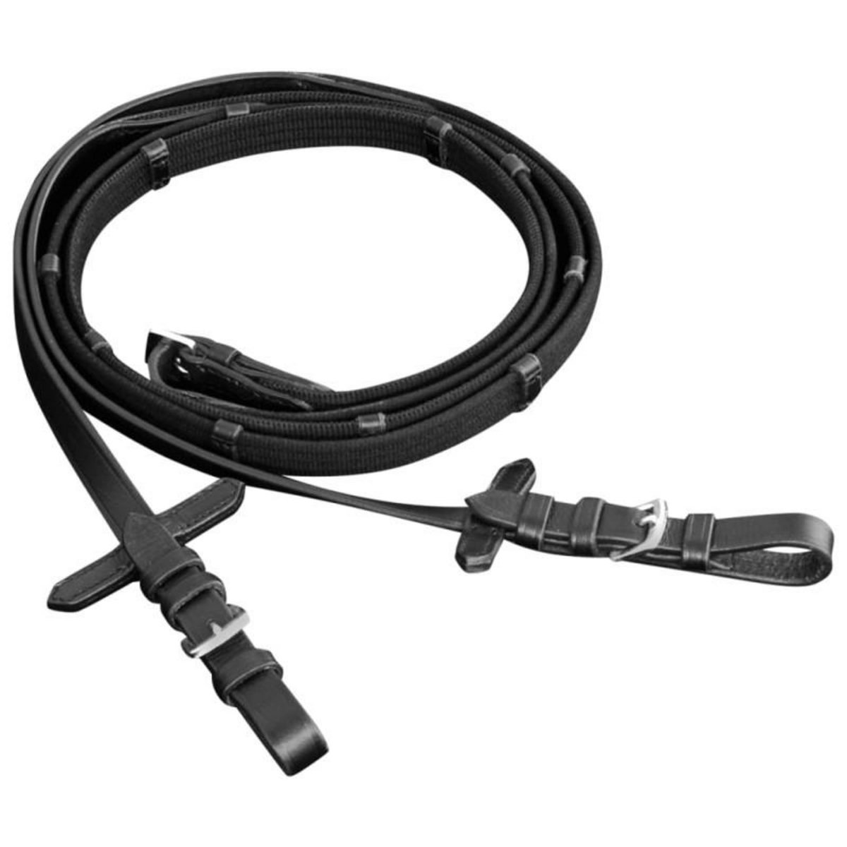 VIDAXL Bride Flash avec rênes et embout complet Noir