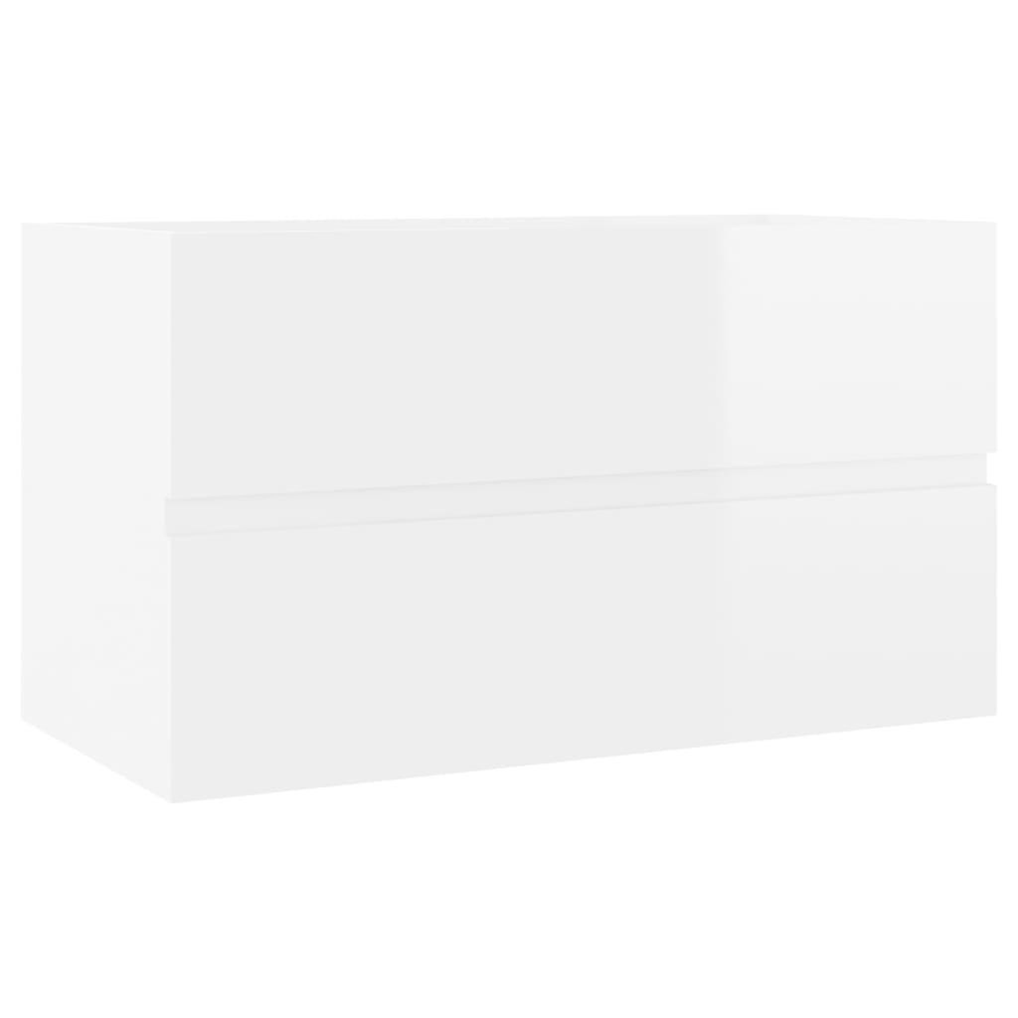 Voir la diapositive 3 : VIDAXL Armoire d'evier avec lavabo integre Blanc brillant Agglomere
