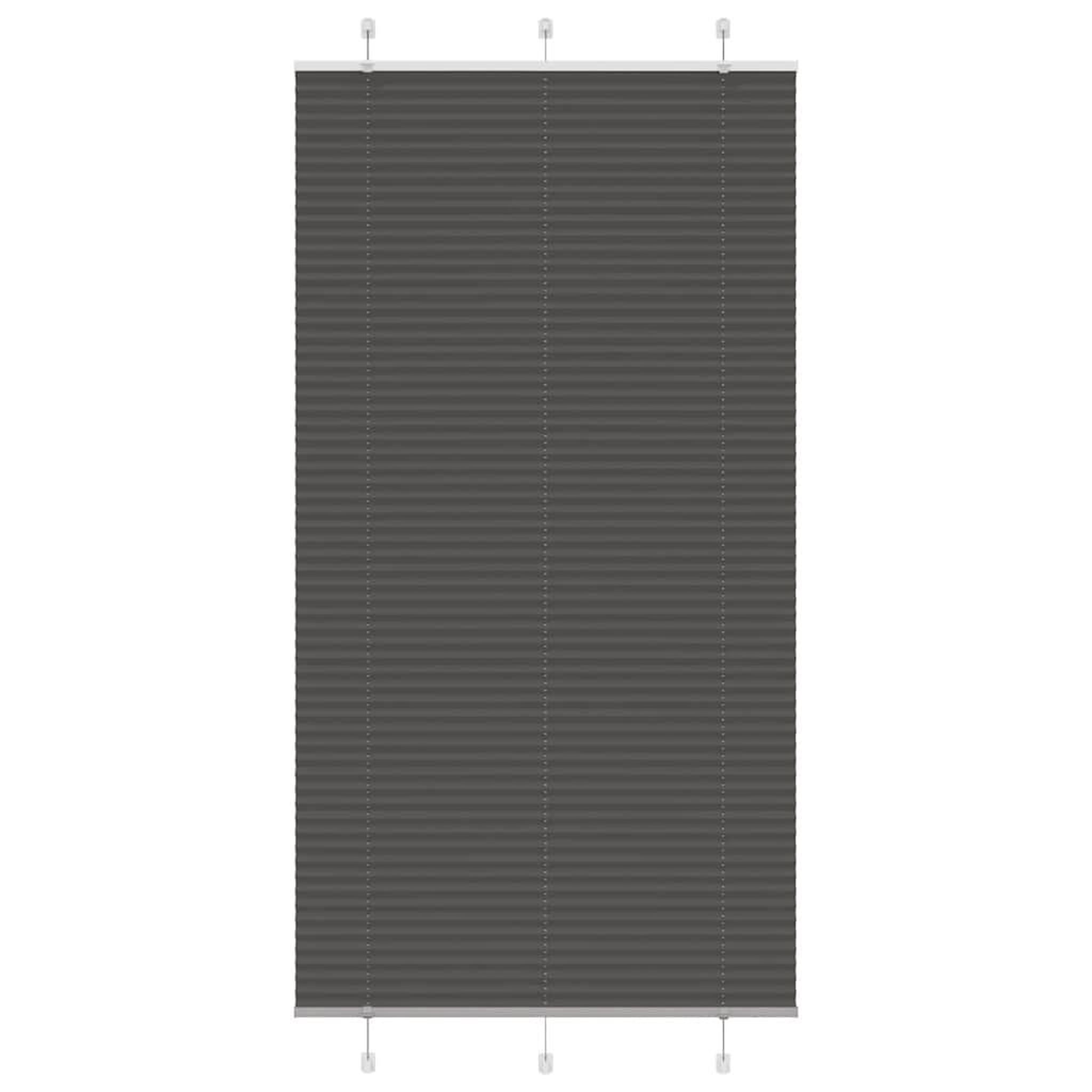 VIDAXL Store plisse noir 105x200 cm largeur du tissu 104,4cm polyester