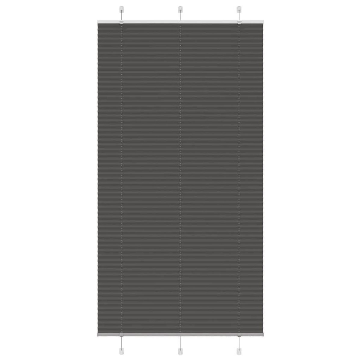 VIDAXL Store plisse noir 105x200 cm largeur du tissu 104,4cm polyester