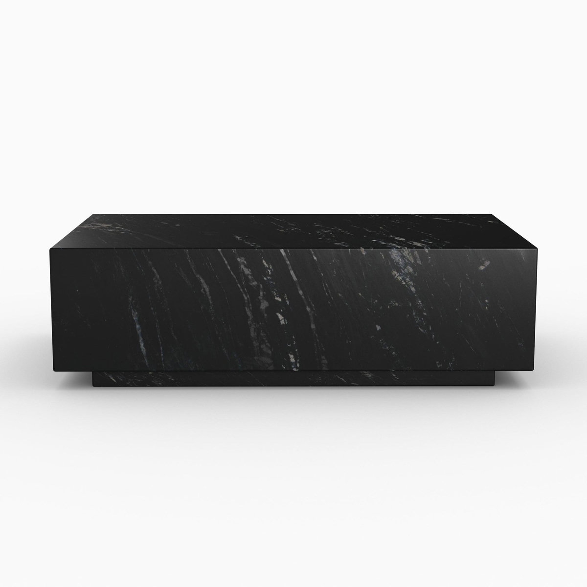 Rendez vous déco Table basse rectangulaire en marbre noir-Izaé