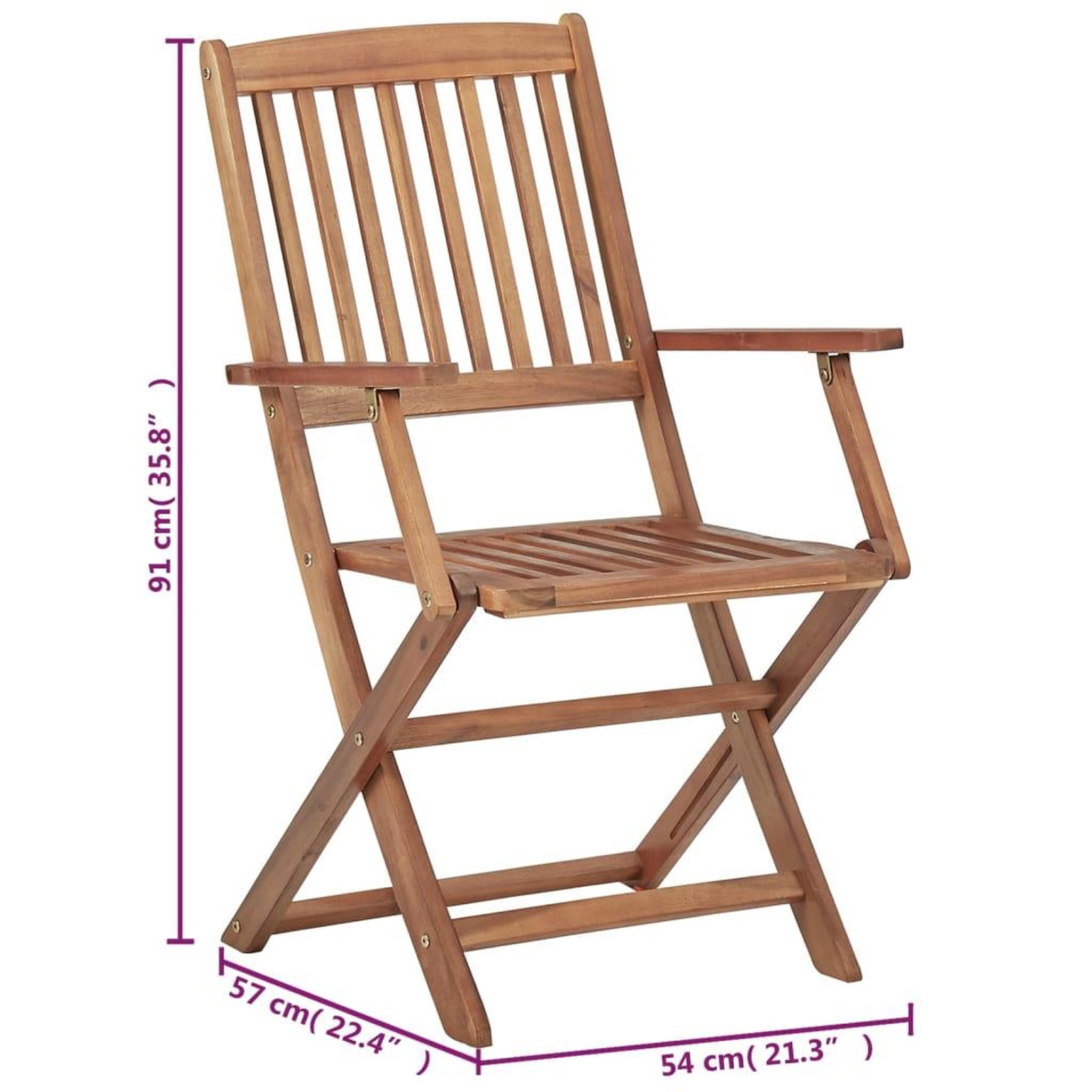 Voir la diapositive 6 : VIDAXL Chaises pliables de jardin lot de 6 avec coussins Bois d'acacia
