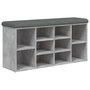 Voir la diapositive 2 : VIDAXL Banc a chaussures gris beton 102x32x50 cm bois d'ingenierie