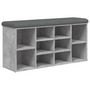 Voir la diapositive 2 : VIDAXL Banc a chaussures gris beton 102x32x50 cm bois d'ingenierie