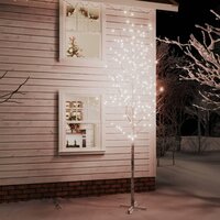 HOMCOM Arbre lumineux LED - décoration lumineuse blanc chaud - 96 LEDs -  usage intérieur - 150 cm - décoration de noël chambre maison blanc
