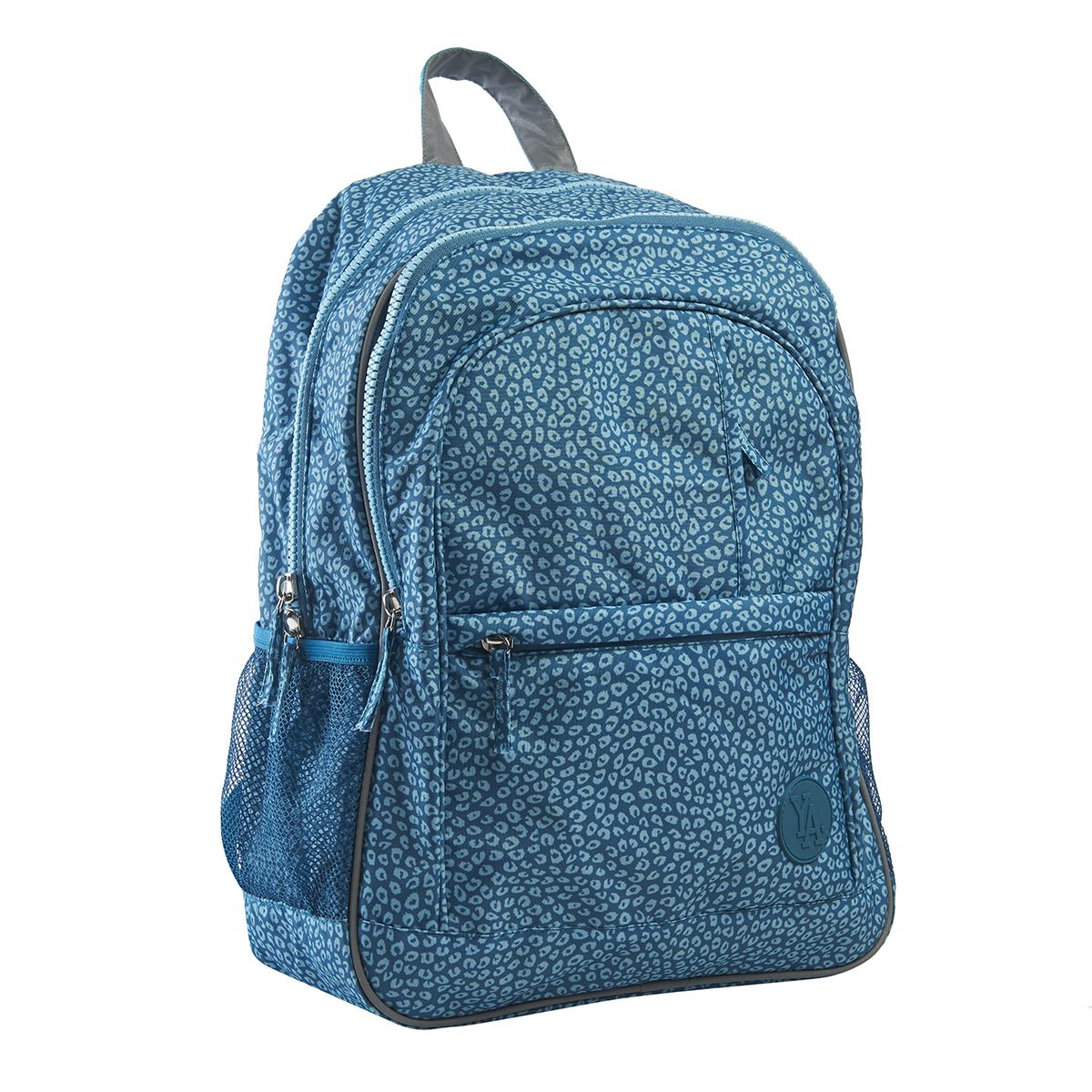 YOUNG'S ATTITUDE Sac à dos bleu avec compartiment pour ordinateur motif léopard