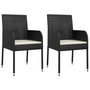 Voir la diapositive 4 : VIDAXL Ensemble a manger de jardin avec coussins 3 pcs Noir