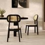 Voir la diapositive 2 : Rendez vous déco Lot de 2 chaises en bois clair, tissu beige et rotin synthétique - Maria