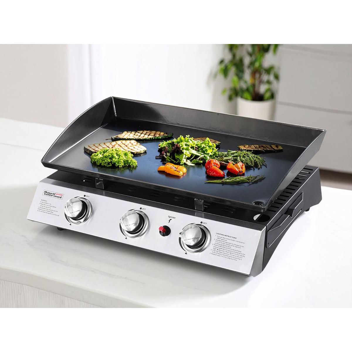 JARDIDECO Plancha gaz Prato 3 brûleurs - Jardideco